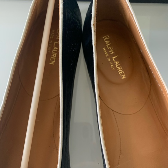 Ralph Lauren silver/navy leather loafers - Picture 4 of 7